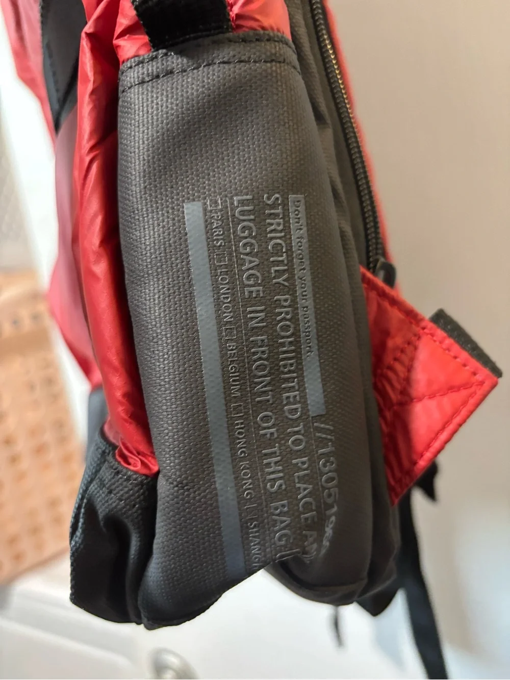 Hedgren Red Nylon Backpack Laptop Travel Bag Unisex